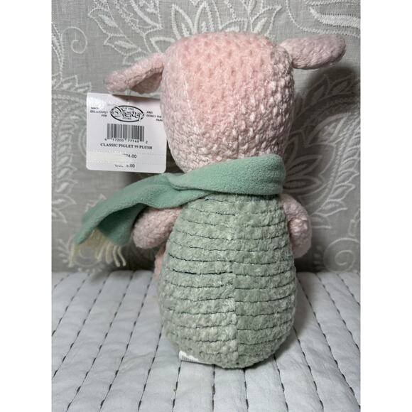 Classic Piglet Plush Disney Store Chenille Sage Green Scarf Textured 13” Vintage - Picture 3 of 5